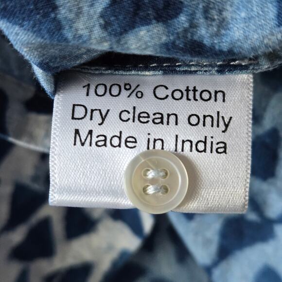 Mary Meyer Batik Block Print Short Sleeve Crop Top Womens Medium EUC India - Picture 7 of 7